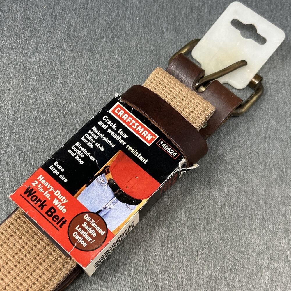 VTG XL Craftsman Model #940524 2.375" Leather Work Belt NOS 38-44 Waist Size - Picture 2 of 9